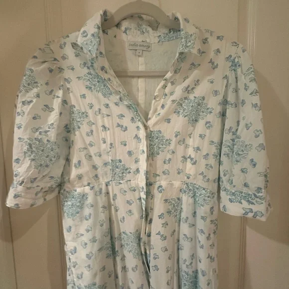 Julia Amory Puff Sleeve Floral Maxi Shirt Dress - Picture 2 of 4